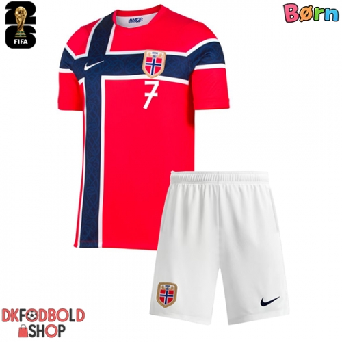 Norge Alexander Sorloth #7 Hjemmebanesæt Børn VM 2026 Kort ærmer (+ korte bukser)